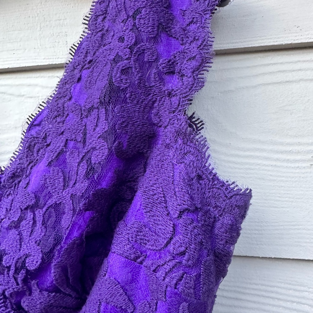 Tadashi Shoji Embroidered Lace Sheath Dress Purple - Picture 7 of 13